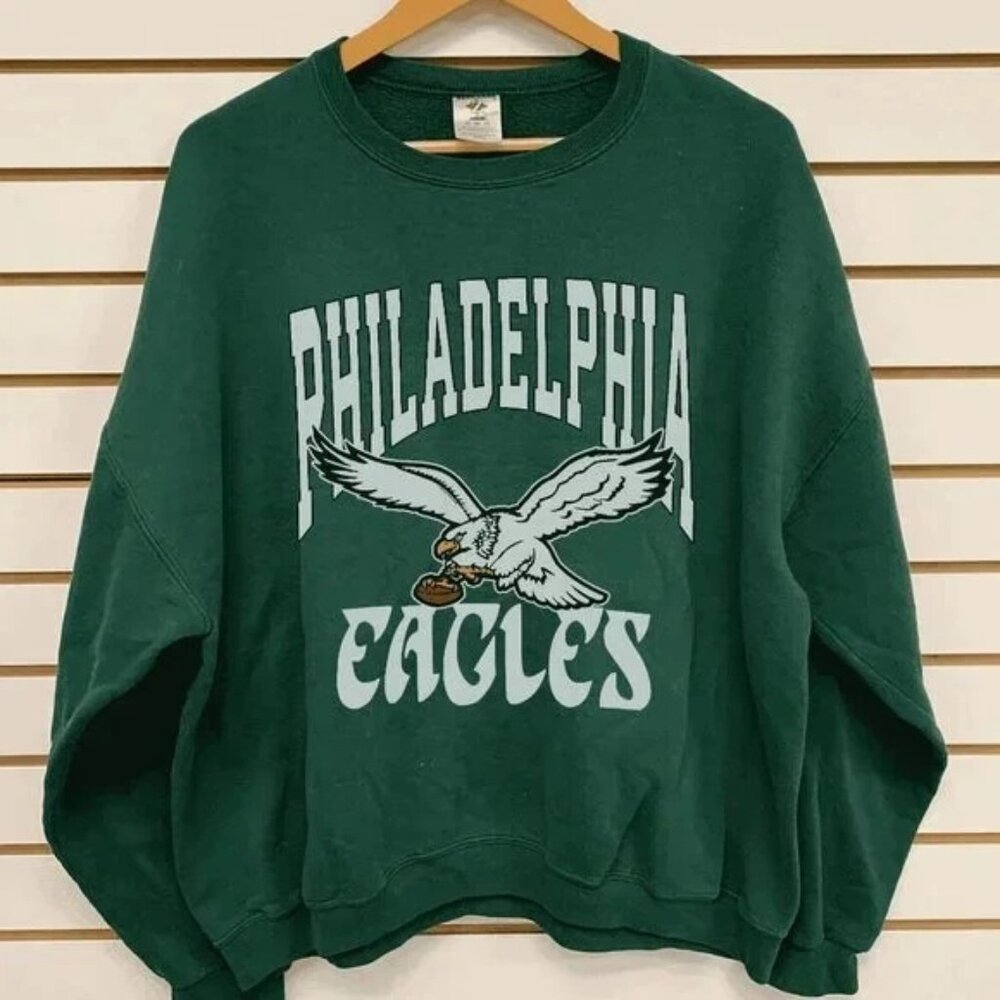 Philadelphia Eagles Football Sweatshirt, Retro NFL 90s Mens Women